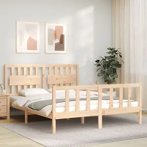 Berkfield Bed Frame with Headboard 160x200 cm Solid Wood