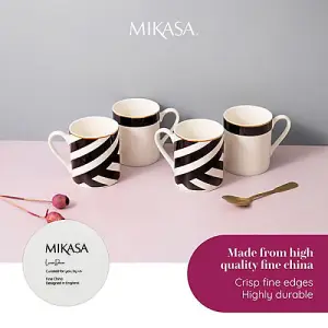 Mikasa Luxe Deco Set of 4 380ml Mugs