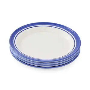 Potter's Stripe Set Of 4 Dinner Plates (Set of 4) Blue