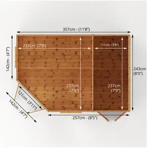 Mercia 8 x 12ft Premium Corner Summerhouse With Side Shed