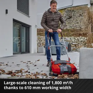 Einhell Cordless Push Leaf Sweeper 20L 18V Power X-Change Ideal For Brushing Garden Debris TE-SW 18/610 Li - Body Only