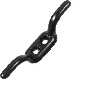 Charles Watson Black Cleat Hook 110mm Twin Pack with Fixing Screws