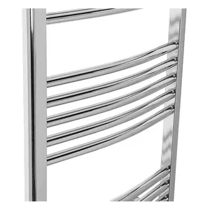 Rinse Curved Bathroom Heated Towel Rail Warmer Radiator Central Heating Chrome - 800x500mm