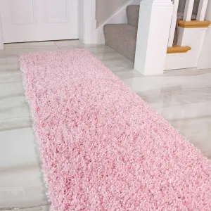 Soft Value Baby Pink Shaggy Runner Rug 60x230cm