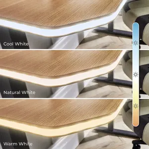 X-Rocker OKA Office Desk 110x55cm With Oak Effect - Soft Glow LED Lighting & Wireless Charging