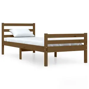 Berkfield Bed Frame Honey Brown Solid Wood 100x200 cm