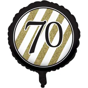 Creative Party 70th Foil Balloon Black/Gold/White (One Size)