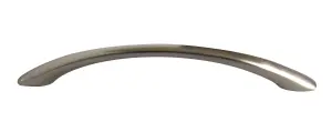 Satin Nickel effect Kitchen Cabinet Bow Handle (L)25cm (D)26mm