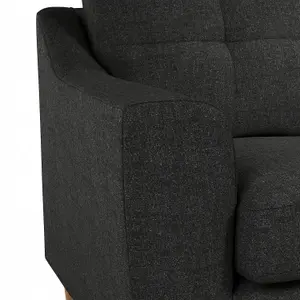 Baxter Charcoal Tufted Fabric Sofa Suite 3 Seater and 2 Seater Sofa