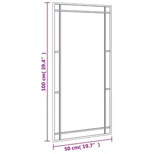 Mirl Rectangle Metal Wall Mirror 100 cm H x 50 cm W