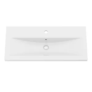 GoodHome Nira Gloss White Rectangular Vanity Basin (W)80cm