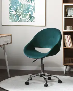 Desk Chair Velvet Emerald Green SELMA