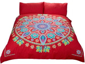 Bohemian Mandala Polycotton Duvet Set With Pillowcase