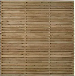 Forest Garden 6' X 6' Contemporary Double Slatted Fence Panel