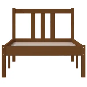 Berkfield Bed Frame Honey Brown Solid Wood 75x190 cm Small Single