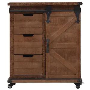 Berkfield Storage Cabinet Solid Fir Wood 64x33.5x75 cm Brown