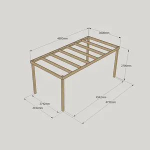 Box Pergola - Wood - L300 x W480 x H270 cm - Light Green