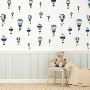 Walplus Hot Air Balloons Kids Sticker PVC Blue