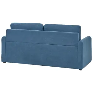 Beliani Traditional Sofa Bed BENNAS Blue Fabric