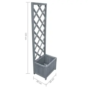 Berkfield Trellis Planter 40x30x135 cm Solid Firwood