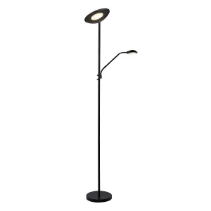 Lucide Zenith Modern Floor Reading Lamp - LED Dim. - 3000K - Black