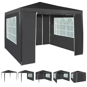 MCC Direct 3x3 Event Gazebo Grey with Sides