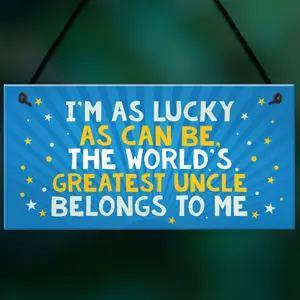 Special Uncle Gift From Niece Nephew Hanging Plaque Gift For Brother Uncle From Niece Nephew