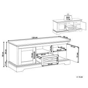 Beliani Retro TV Stand Dark Grey GARET