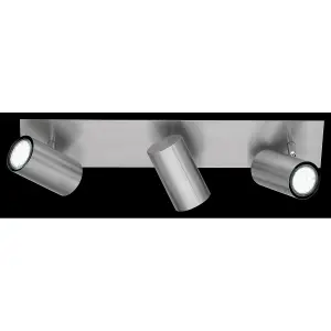 Luminosa Marley Modern 3 Light Ceiling Spotlight Bar Nickel Matt - UK Stock