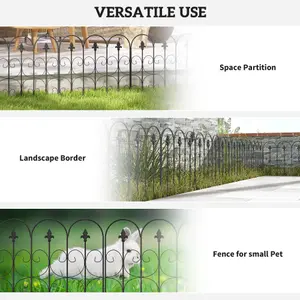 Outsunny 5PCs Decorative Garden Fencing Metal Border Edging