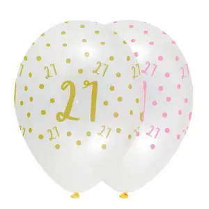 Creative Party Latex 21st Birthday Balloons (Pack of 50) Yellow (One Size)