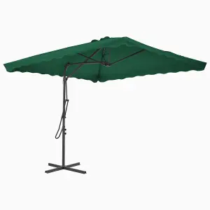 Berkfield Outdoor Parasol with Steel Pole 250x250 cm Green