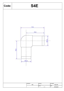 McAlpine S4E 1.25" Pushfit 90 degree Knuckle Overflow Bend