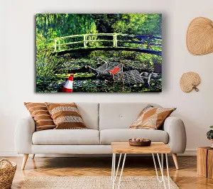 Water Lillies Trash Canvas Print Wall Art - Medium 20 x 32 Inches