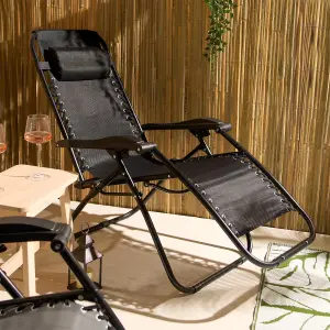 Garden Zero Gravity Patio Sun Lounger Folding Chair