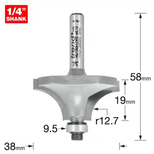 Trend 46/150 x 1/4 TCT Bearing Guided Ovolo & Round Over 12.7mm Radius