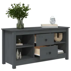 Berkfield TV Cabinet Grey 103x36.5x52 cm Solid Wood Pine