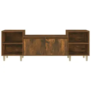 Berkfield TV Cabinet Smoked Oak 160x35x55 cm Engineered Wood