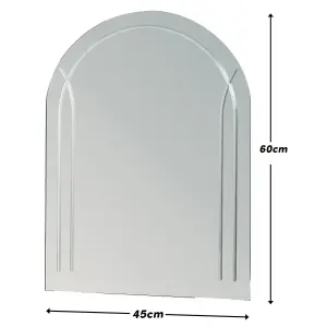 Showerdrape Soho Arched Oval Wall Mounted Frameless Diamond Cut Bathroom Mirror 60 x 45cm