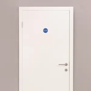 EAI - Fire Door Keep Shut 70x70mm Pack 10 Self Adh Semi Rigid PVC