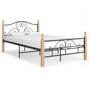 Berkfield Bed Frame Black Metal 120x200 cm