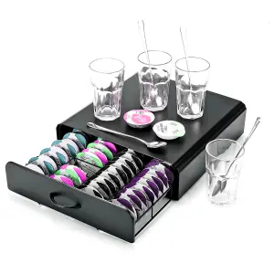 TASSIMO NESPRESSO COFFEE POD CAPSULE HOLDER STAND CHROME 64PCS