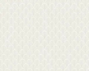 Hoopla Walls Grey Leaf Fan Smooth Matt Wallpaper