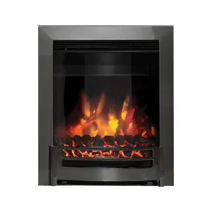 Be Modern Edana 2kW Black Nickel effect Electric Fire (H)565mm (W)413mm (D)75mm