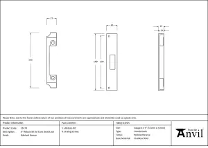 From The Anvil Polished Bronze  1/2" Rebate Kit for Euro Dead Lock