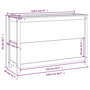 Berkfield Garden Raised Bed White 119.5x40x78 cm Solid Wood Pine