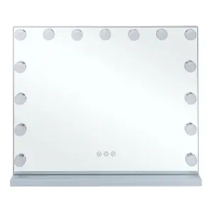 Frameless Hollywood Makeup Cosmetic Mirror with 15 LED Bulbs Dimmable 58cm W x 46cm H