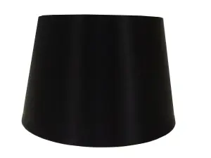 14" Satin Drum Ceiling Table Lamp Shade - Black