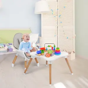 4 in 1 Baby High Chair Infant Child Feeding Seat Highchair w/ Food Tray Safety Belt