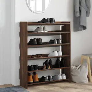 Berkfield Shoe Rack Brown Oak 80x25x100 cm Engineered Wood